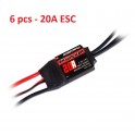 6x HOBBYWING SKYWALKER 20A 2A BEC RC Brushless Speed Controller ESC